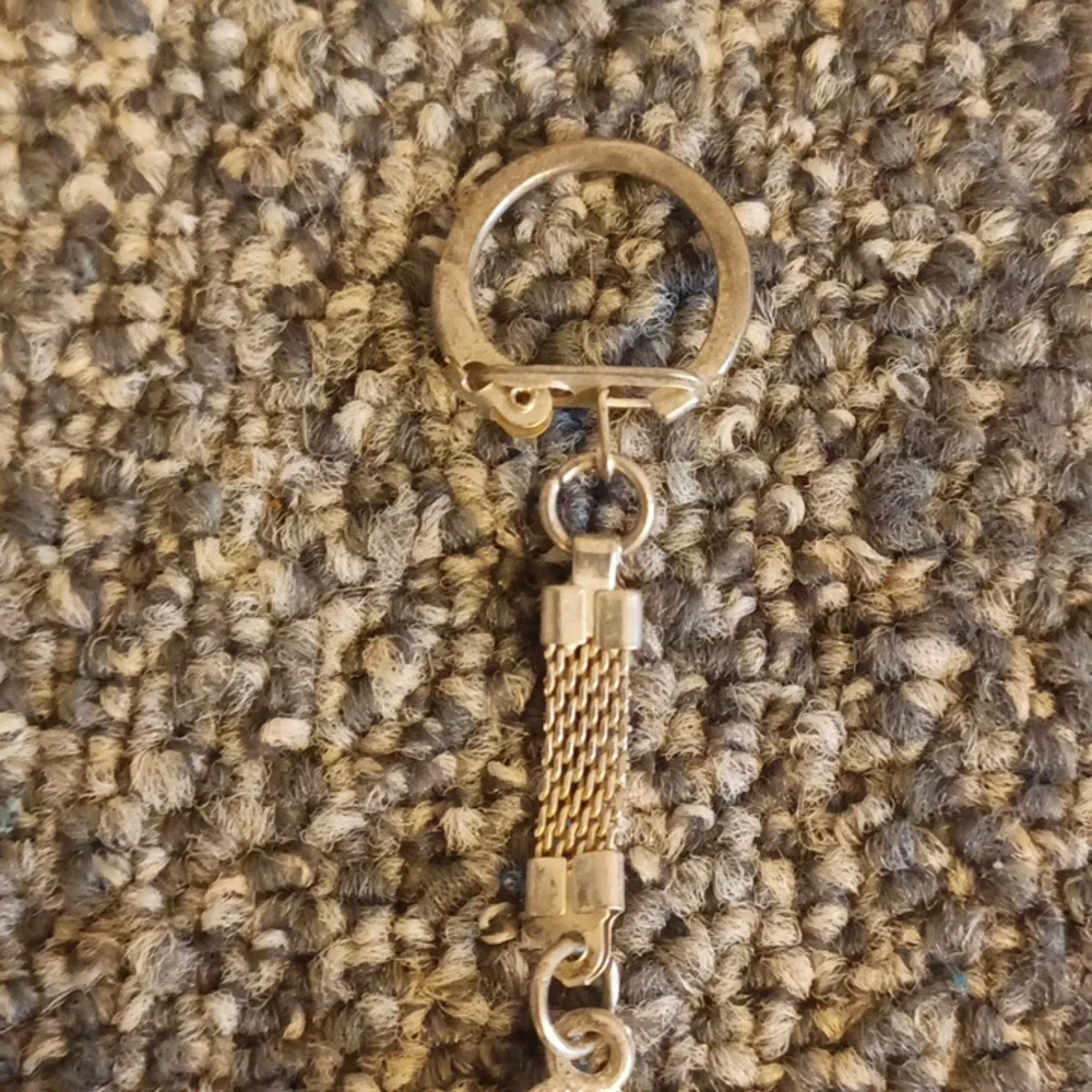 Cross silver tone and beaded keychain religious